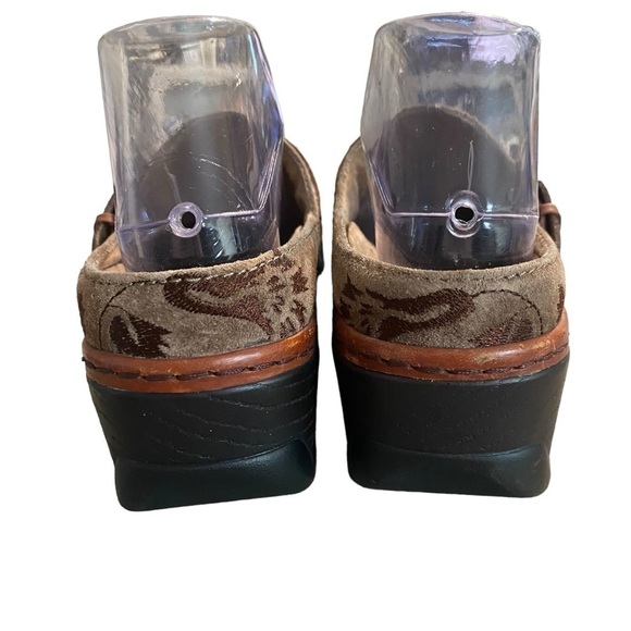Klogs Austin Brown Suede Tapestry Buckle clogs size 7 work shoes - Picture 7 of 9